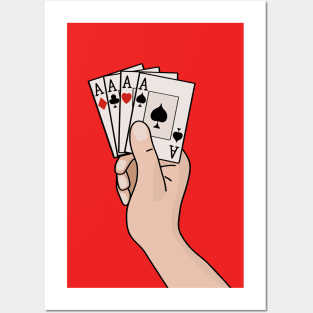 Four Aces Playing Cards Posters and Art